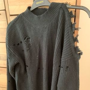 Sweater dress great with thigh high boots